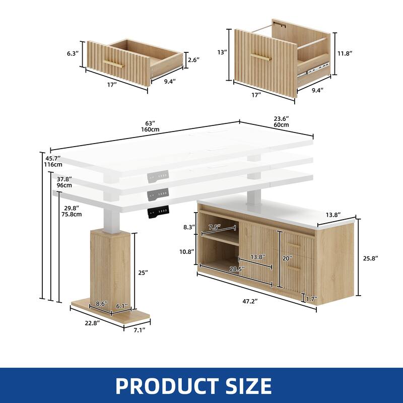 Moasis L-Shaped Electric Standing Desk with LED Lights