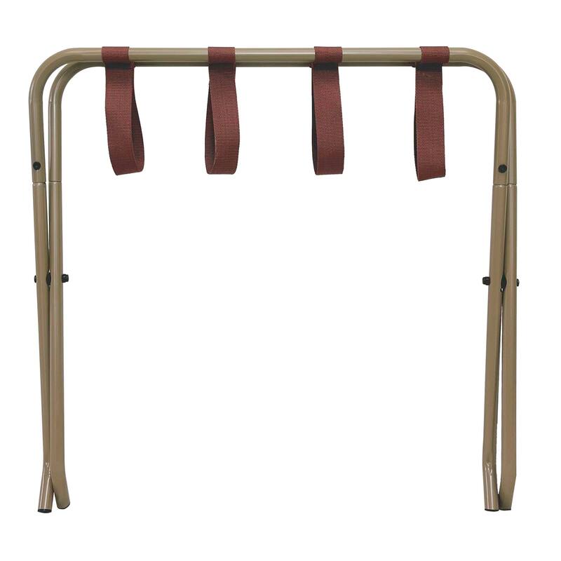 Foldable Metal Luggage Rack Stands for Guest Room & Hotel, Gold Finish