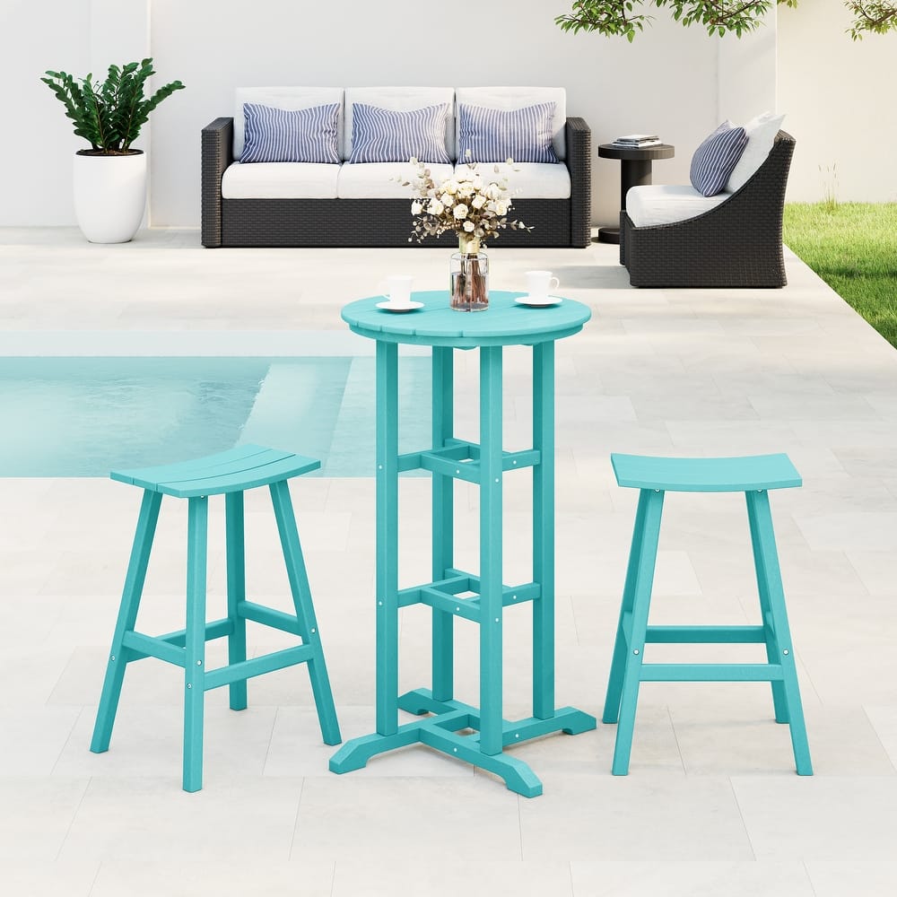 Laguna Hdpe All Weather Outdoor Patio Bistro Bar Set (3-Piece Set)