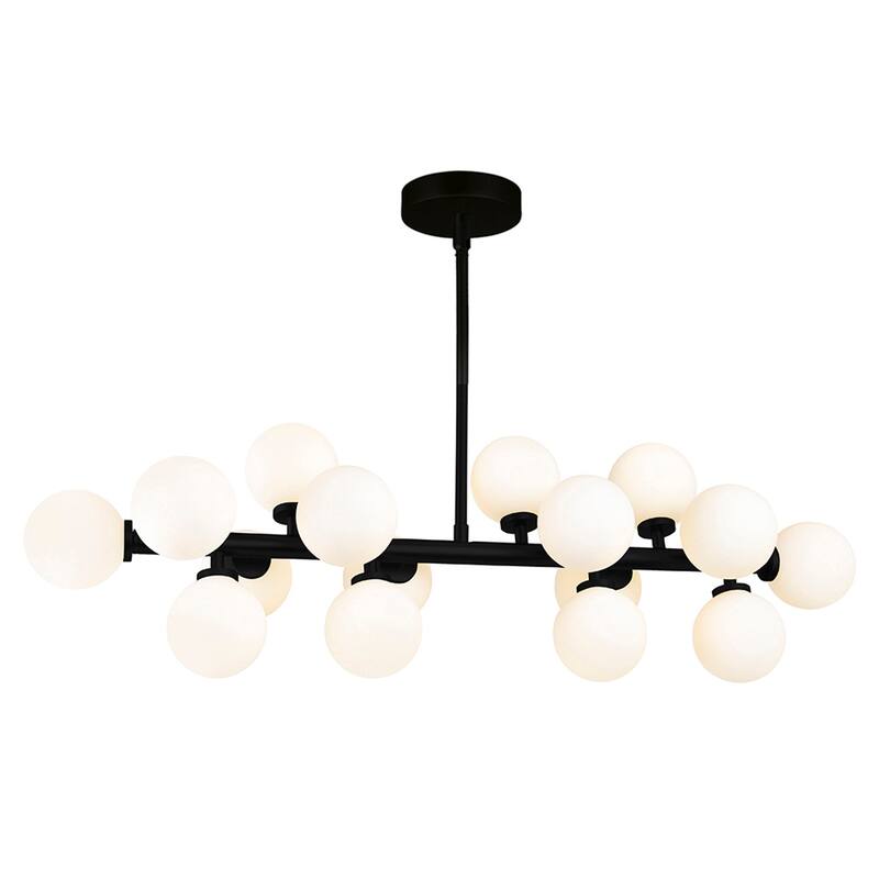 Arya 16 Light Chandelier With Black Finish