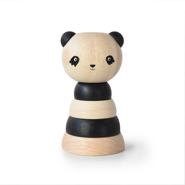 slide 2 of 5, Wee Gallery Wooden Stacker - Panda