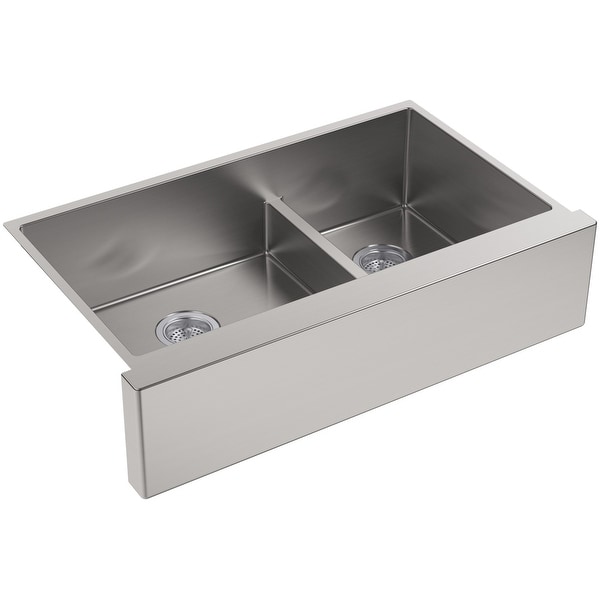 Kohler K-5416 Strive 35-1/2" Double Basin Undermount 16-Gauge Self Trimming Sink with SilentShield and Smart Divide