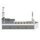 preview thumbnail 4 of 7, Gray Twin Size Pine Wood Boat-Shaped Platform Bed with Trundle and Storage, Sturdy Slats and Rails