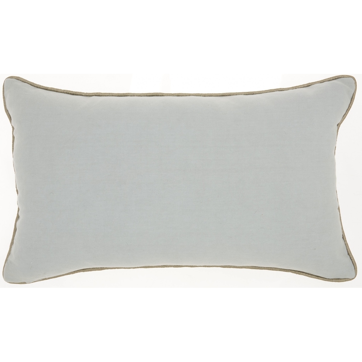 Periwinkle Embellished Lumbar Pillow Accent 12 W x 5 H x 20 D Cotton Grey