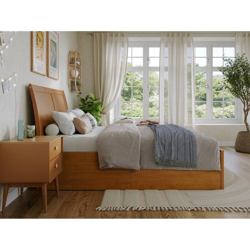 Portland Platform Bed with Footboard and Storage Drawers