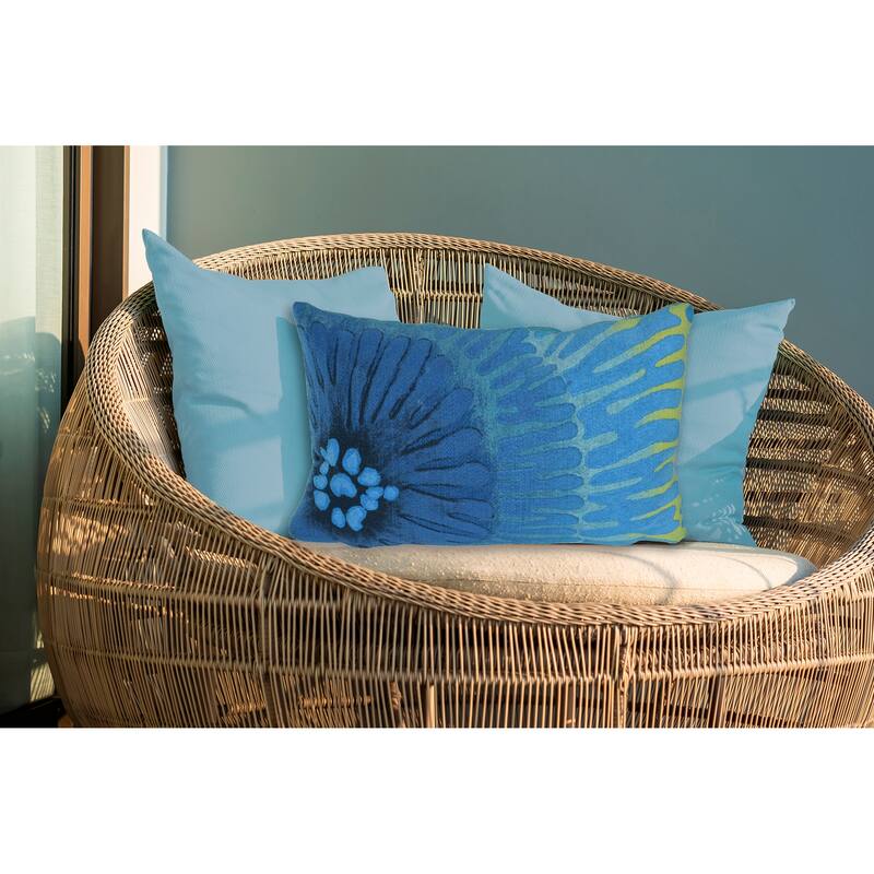 Liora Manne Visions IV Cirque Indoor/Outdoor Pillow Caribe 12" x 20" - Accent - 12" x 20" - Polyester - Blue