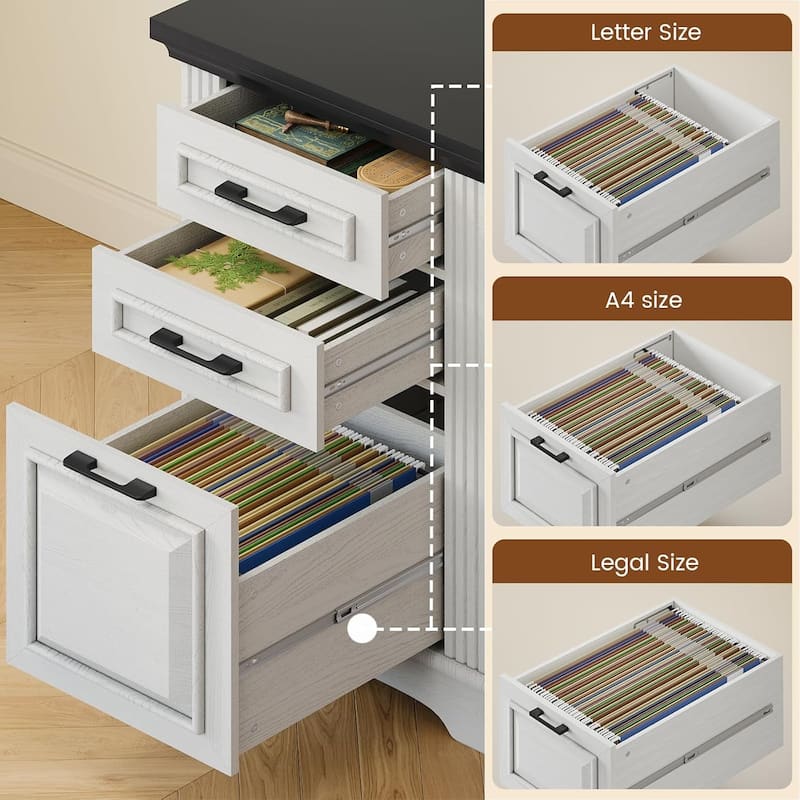 Executive L Shaped Desk Office Desk Drawers Storage Drawers Cabinet