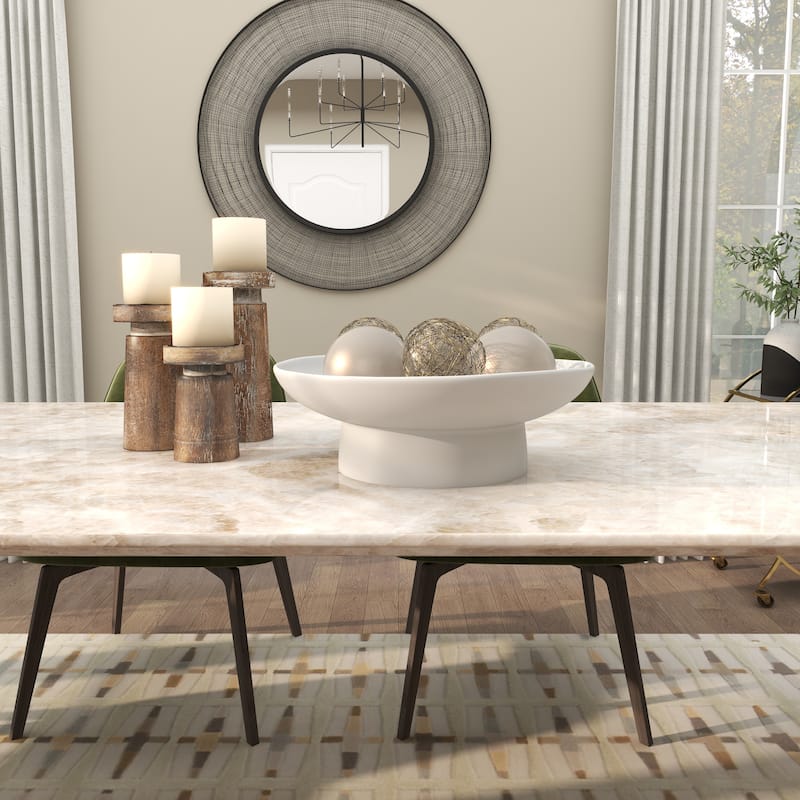 Black or White Ceramic Wide Decorative Bowl with Elevated Base