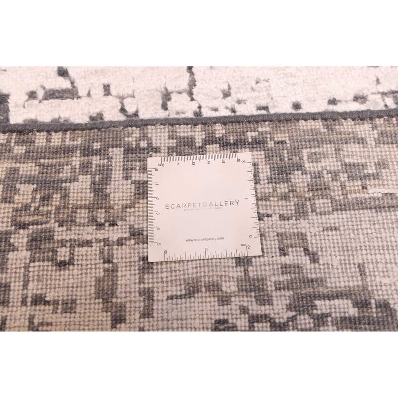 ECARPETGALLERY Hand-knotted Legacy Silver Silk, Wool Rug - 2'5 x 11'11