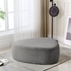 preview thumbnail 29 of 42, 43" Rounded Triangle Upholstered Ottoman, Oversize Fabric Ottoman Footstool
