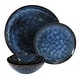 preview thumbnail 2 of 3, Elama Lucca 20 Piece Round Stoneware Triple Bowl Dinnerware Set in Blue