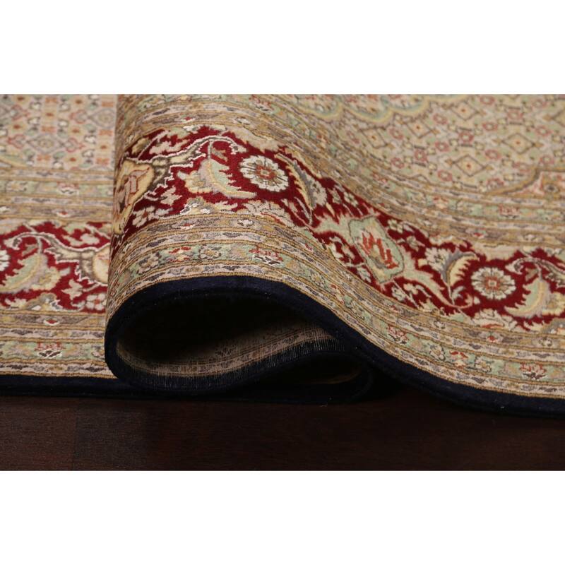Wool/ Silk Tabriz Mahi Persian Vegetable Dye Area Rug Hand-knotted - 8'1" x 10'5"