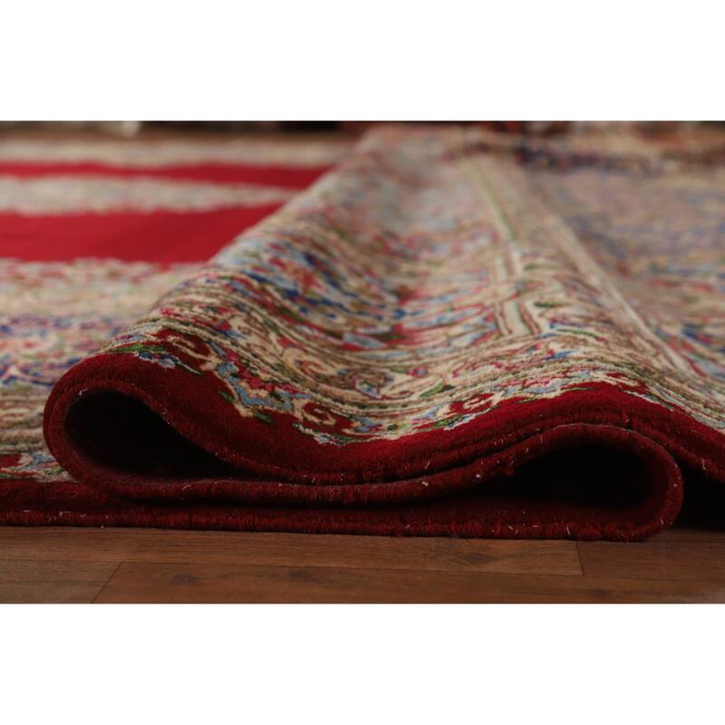 Hand Knotted Oriental 100% Wool Carpet Traditional Floral Red Kerman Area Rug - 17' 0'' X 12' 10''