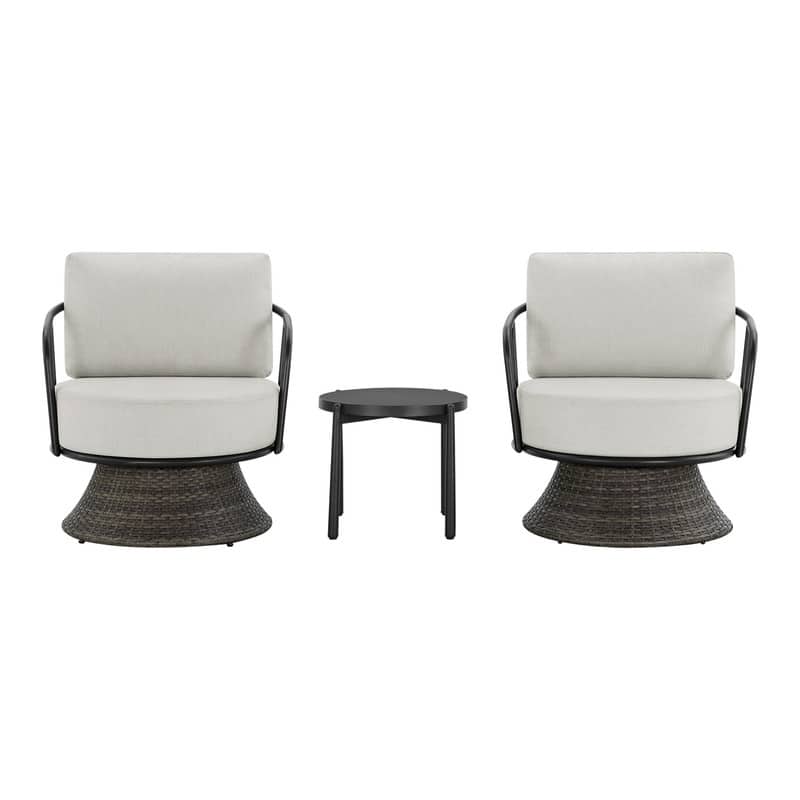 Spruce & Spring Patio Fruniture Outdoor Swivel Chair and Side Table