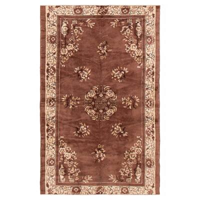 ECARPETGALLERY Hand-knotted Melis Vintage Brown Wool Rug - 5'1 x 7'10