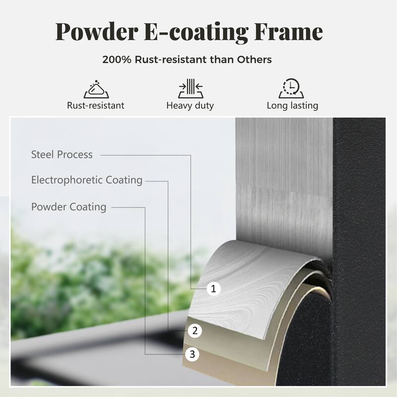 5-piece Outdoor E-coated Patio Dining Set with Stackable Chairs