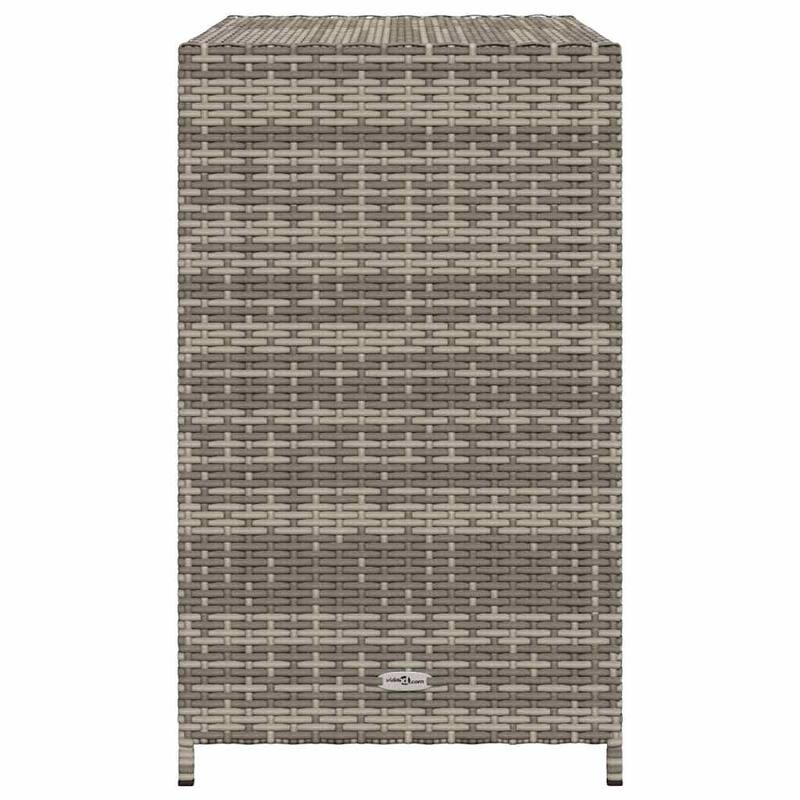 vidaXL Patio Storage Cabinet Box Outdoor Garden Tool Organizer Poly Rattan - 32.7" x 17.7" x 29.9"