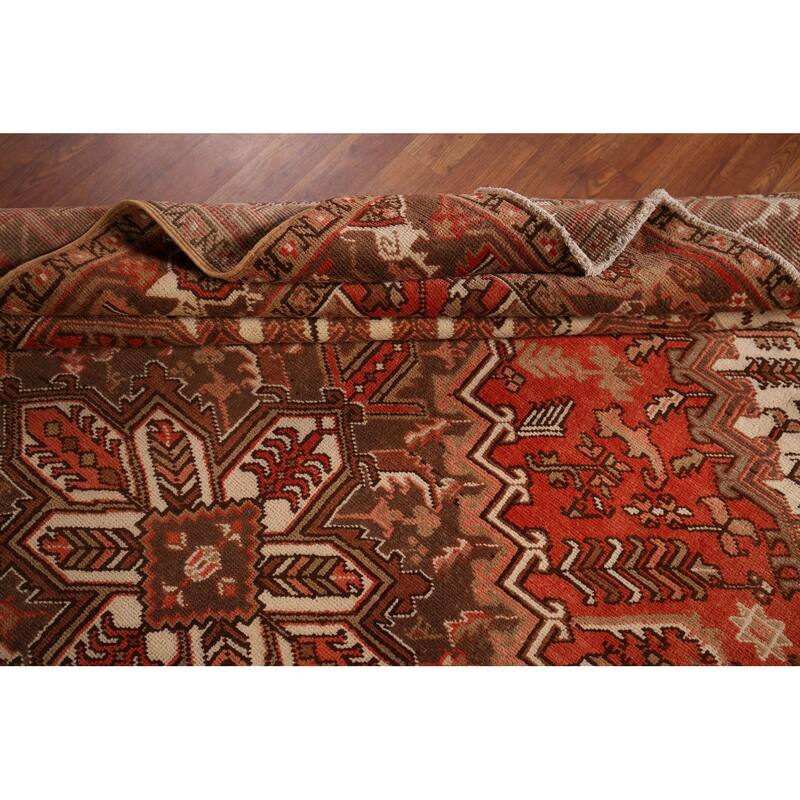 Geometric Heriz Persian Vintage Wool Carpet - 6'6"x 9'6"