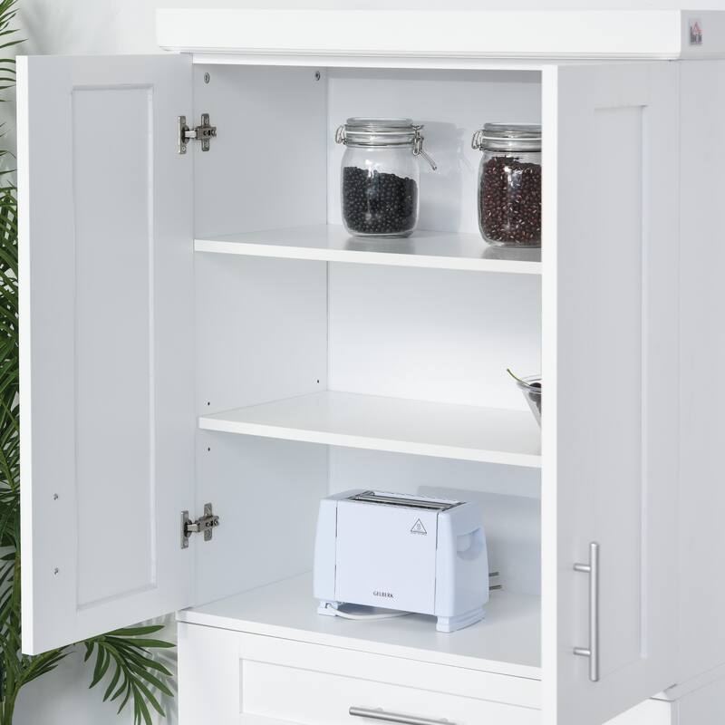 HOMCOM Modern Kitchen Pantry Freestanding Cabinet Cupboard - 30" W x 15.75" D x 72" H
