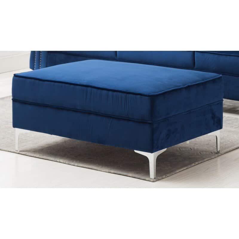 Velvet Standard sectional l shaped Sleeper Sofa with Reversible Ottoman - 104"