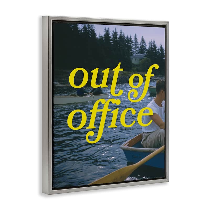 Stupell Out of Office Lake View Framed Floater Canvas Wall Art Design By Victoria Barnes