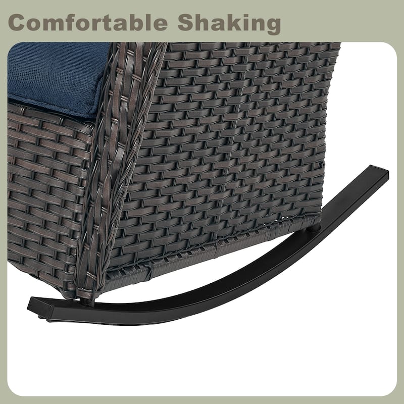 Patio Rocking Chair with Comfortable Cushions