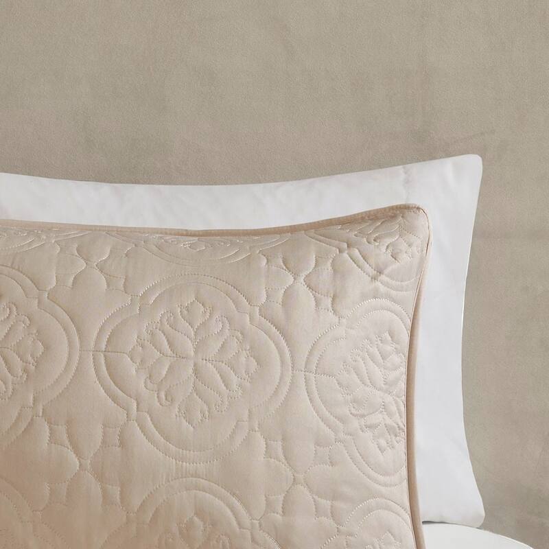 3 Piece Reversible Bedspread Set Cream Full/Queen