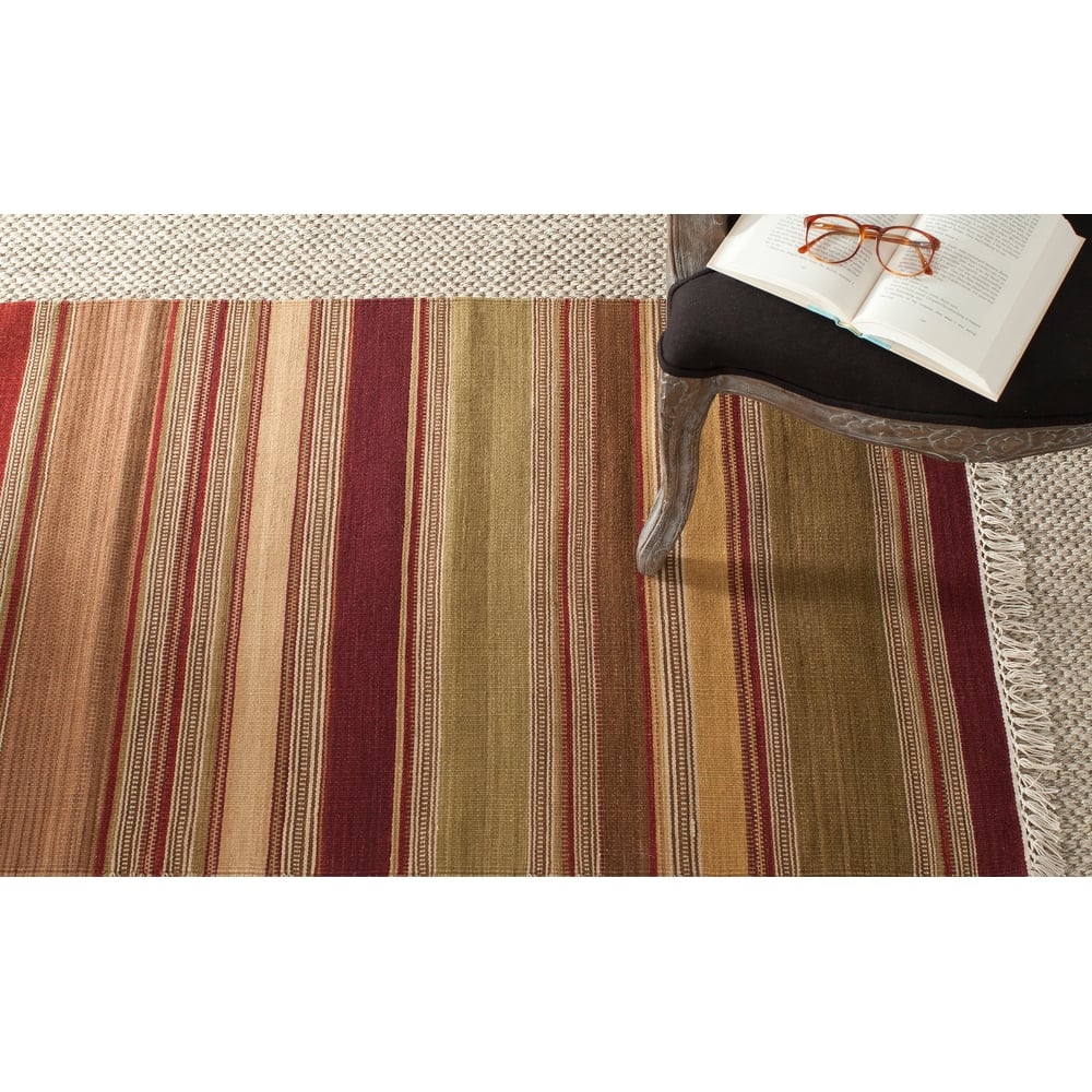 SAFAVIEH Handmade Striped Kilim Chante Stripe Wool Rug