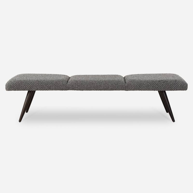 Uttermost Bowtie Charcoal Fabric Bench - 18'' H X 72.5'' W X 20'' D