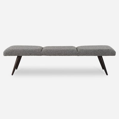 Uttermost Bowtie Charcoal Fabric Bench - 18'' H X 72.5'' W X 20'' D