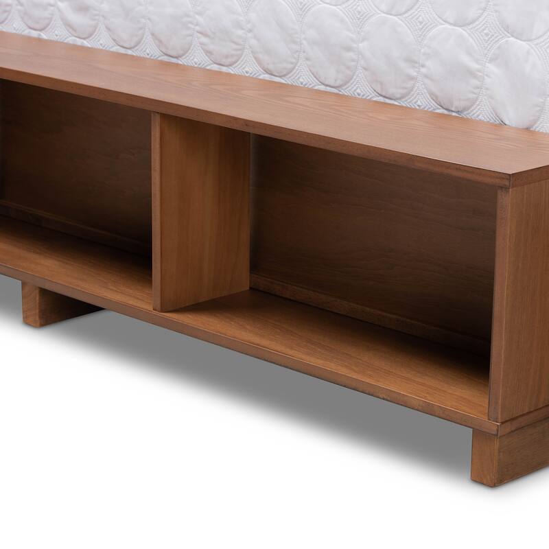 Tamsin Modern Transitional 4-Drawer Storage Bed with Built-In Shelves