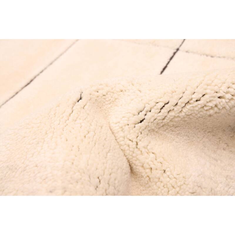 ECARPETGALLERY Hand-knotted Tangier Cream Wool Rug - 5'2 x 8'1