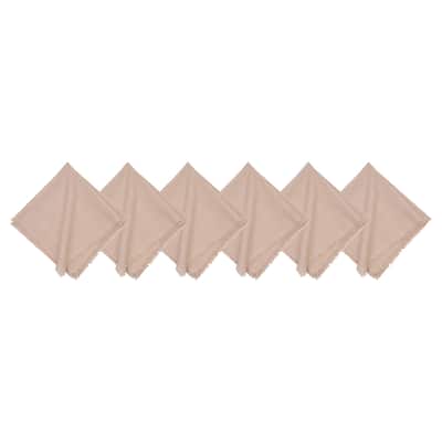 Frayed Sand Napkin Set of 6 - Beige