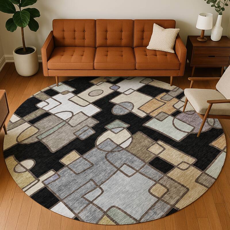 Machine Washable Indoor/ Outdoor Contemporary Prenner Chantille Rug