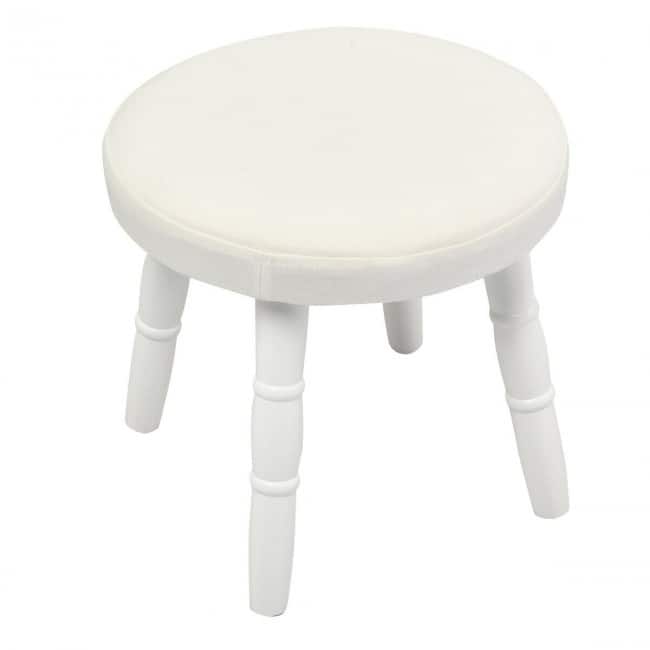 Young Princess Wooden Makeup Vanity Table Set with Padded Stool-White - 27.5" x 13.5" x 40"(L x W x H)
