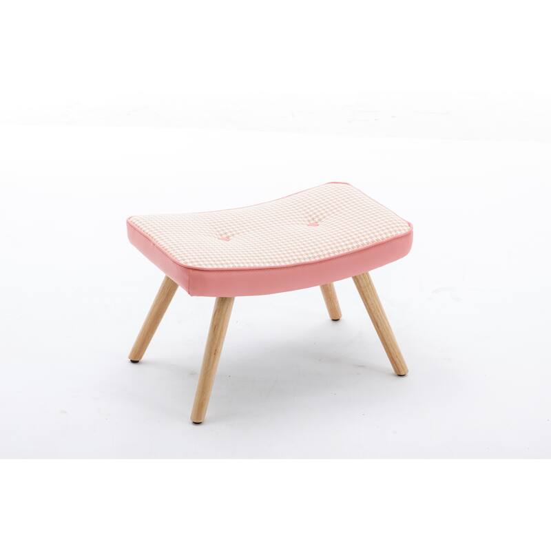 Wooden Step ottoman,Wooden Step Stool for Adults,Square Cushion Foot Stool,Small Stool with Non-Slip Pad,Wood Stool Suitable