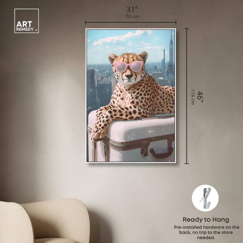 Cheetah Luggage NYC Canvas by Art Remedy