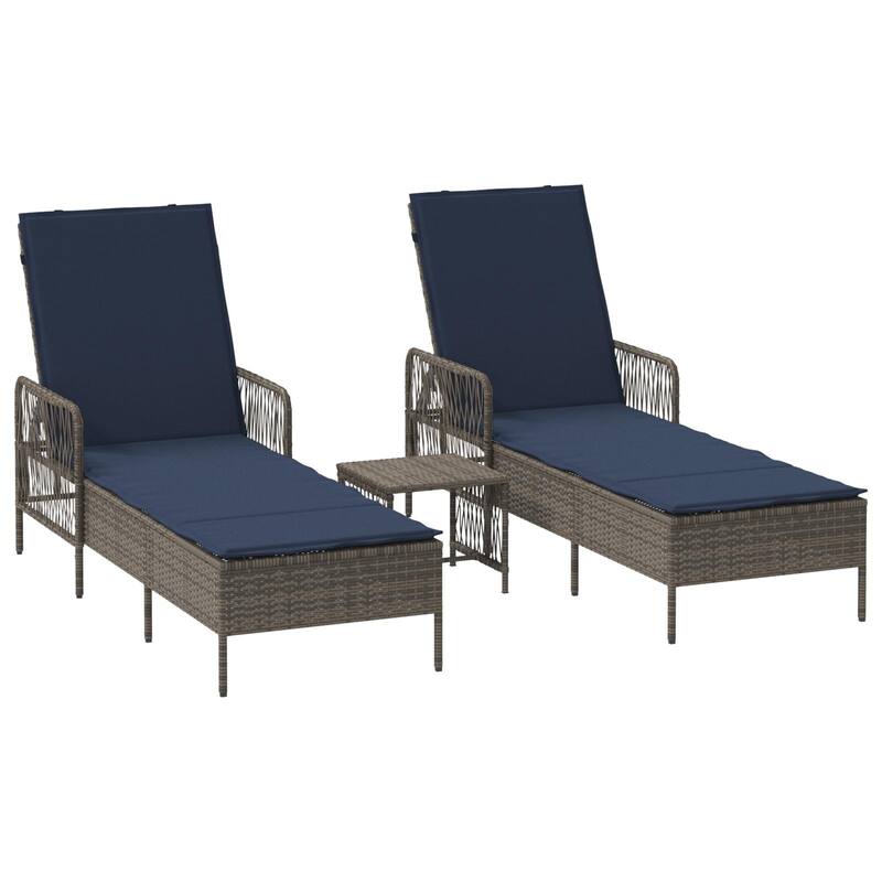 Adjustable Sun Lounger - 61.8 x 21.7 x 36.2 in