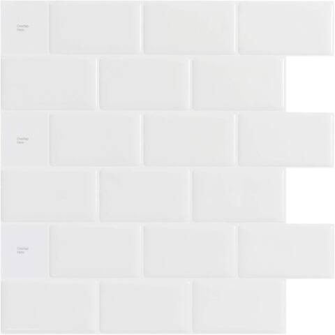 Art3d 12"x12" Peel and Stick Backsplash Tile for Kitchen, Subway Tile(10-Pack)