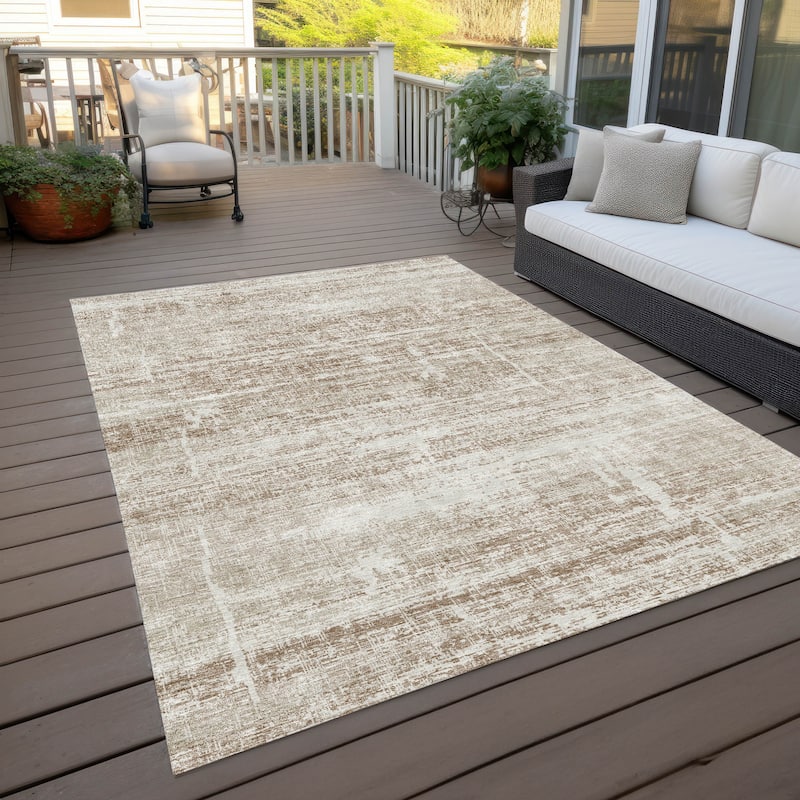 Machine Washable Indoor/ Outdoor Chantille Solid Ombre Rug