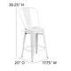 preview thumbnail 93 of 97, 24'' High Metal Indoor-Outdoor Counter Height Stool with Back