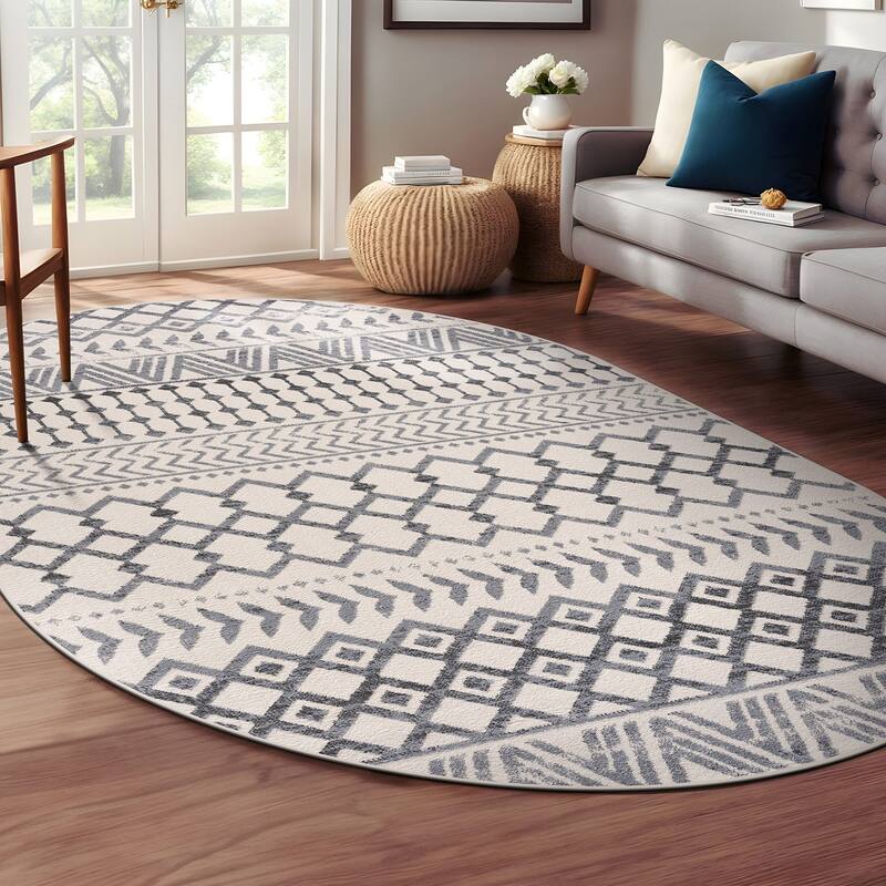 Beverly Rug Diamond Moroccan Bohemian Trellis Indoor Area Rug