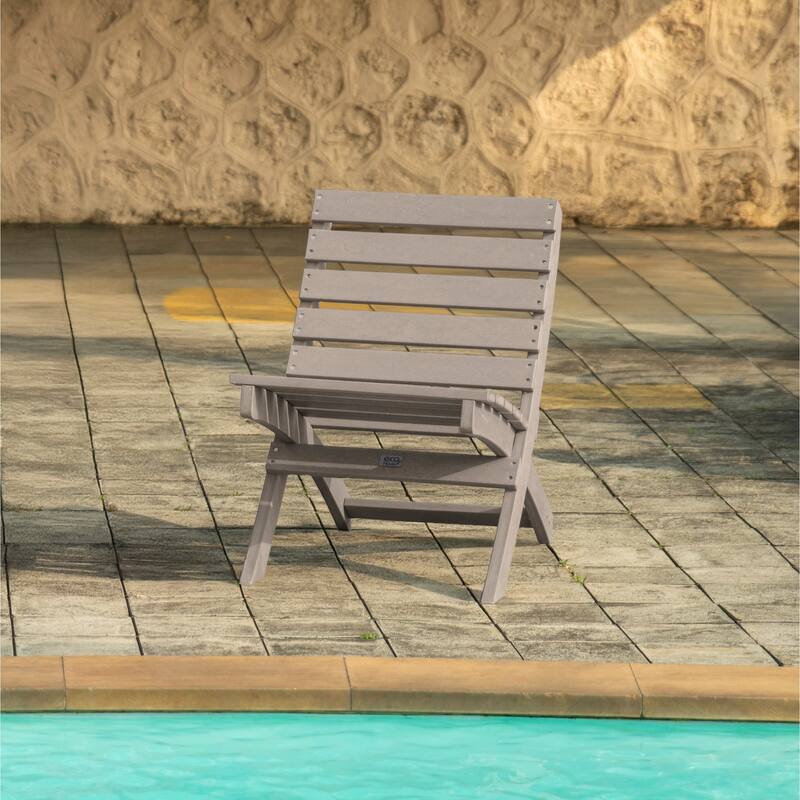 Versailles Fully Assembed All-Weather HDPE Outdoor Folding Patio Chair - Sand