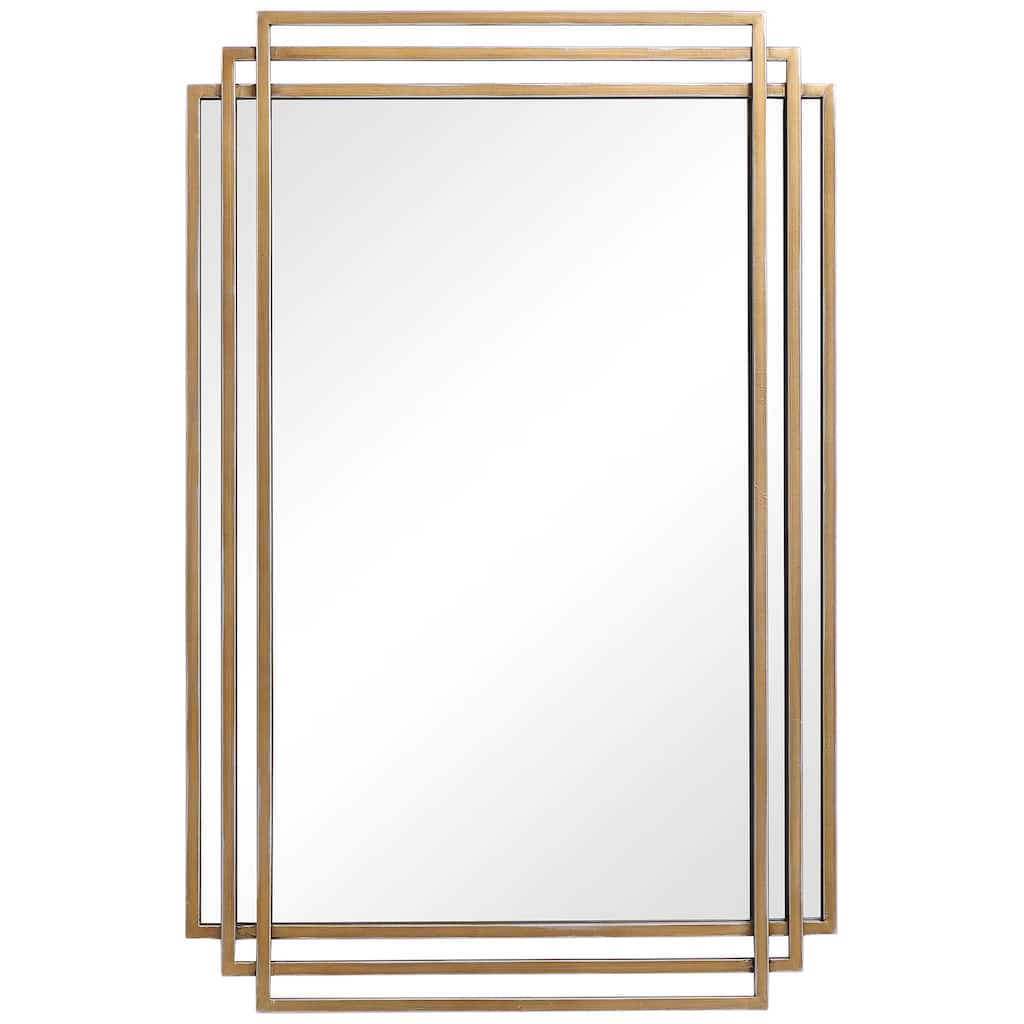 3' Distressed Gold Furniture Uttermost Amherst Brushed Mirror