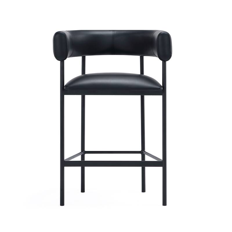 Manhattan Comfort Onda Metal Vegan Leather Counter Stool