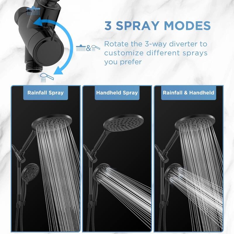 Dual Handheld Shower Head Combo, 2 in 1 Rain Shower Heads System