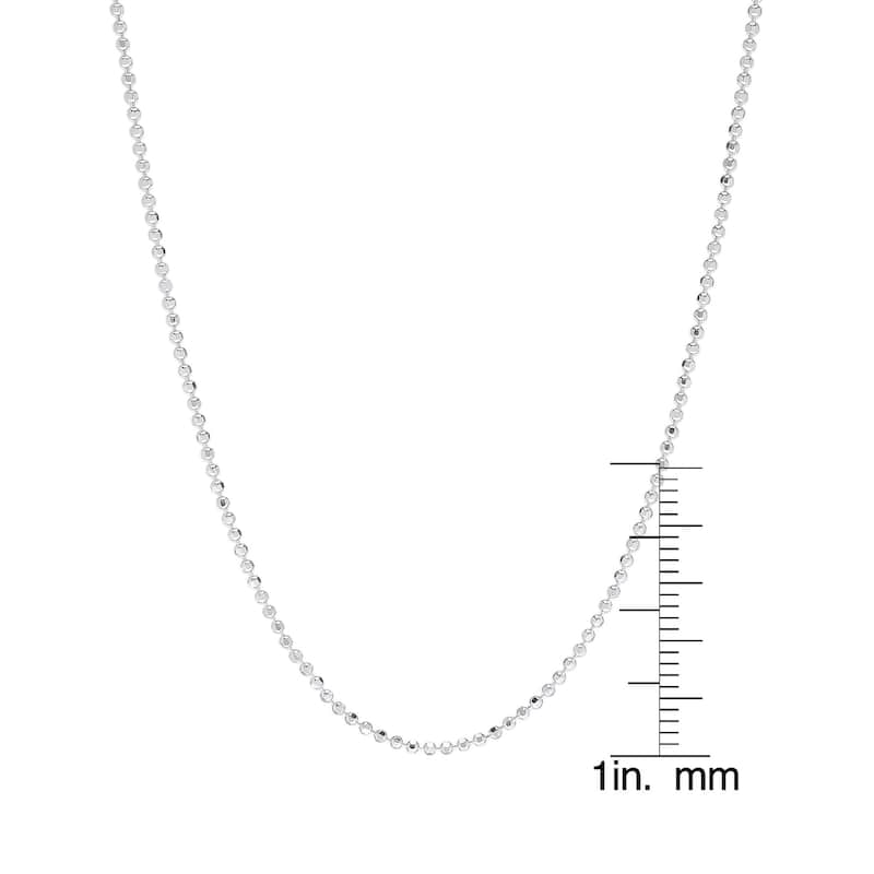 Victoria Townsend .925 Sterling Silver 1.1mm BEAD Diamond Cut Necklace in 30 inches