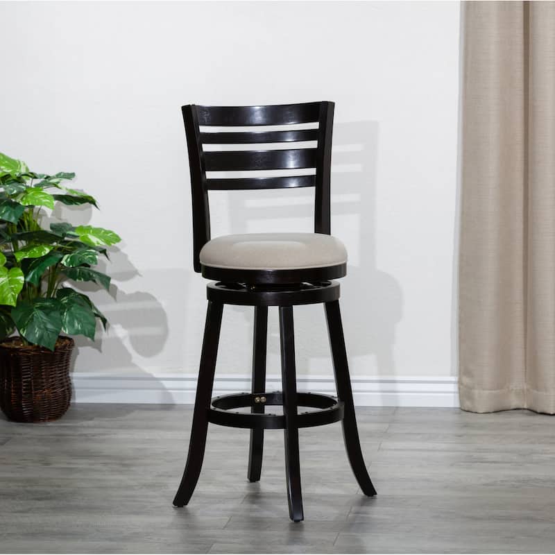 30" Bar Height Slat Back Swivel Stool