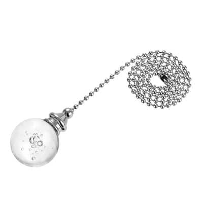 20 Inch Ceiling Fan Pull Chain Extension 30mm Crystal Bubble Ball Pendant Clear