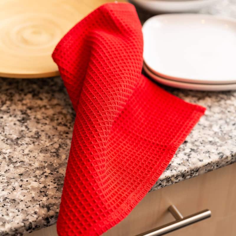 Fabstyles Broadway Waffle Cotton Dish Cloth Set of 6 - 12x12